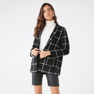 Grid Print Black/White Blazer